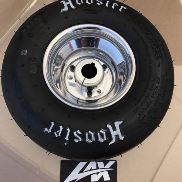 LAX Hoosier Mini Bike Racing Tire & Polished Wheel