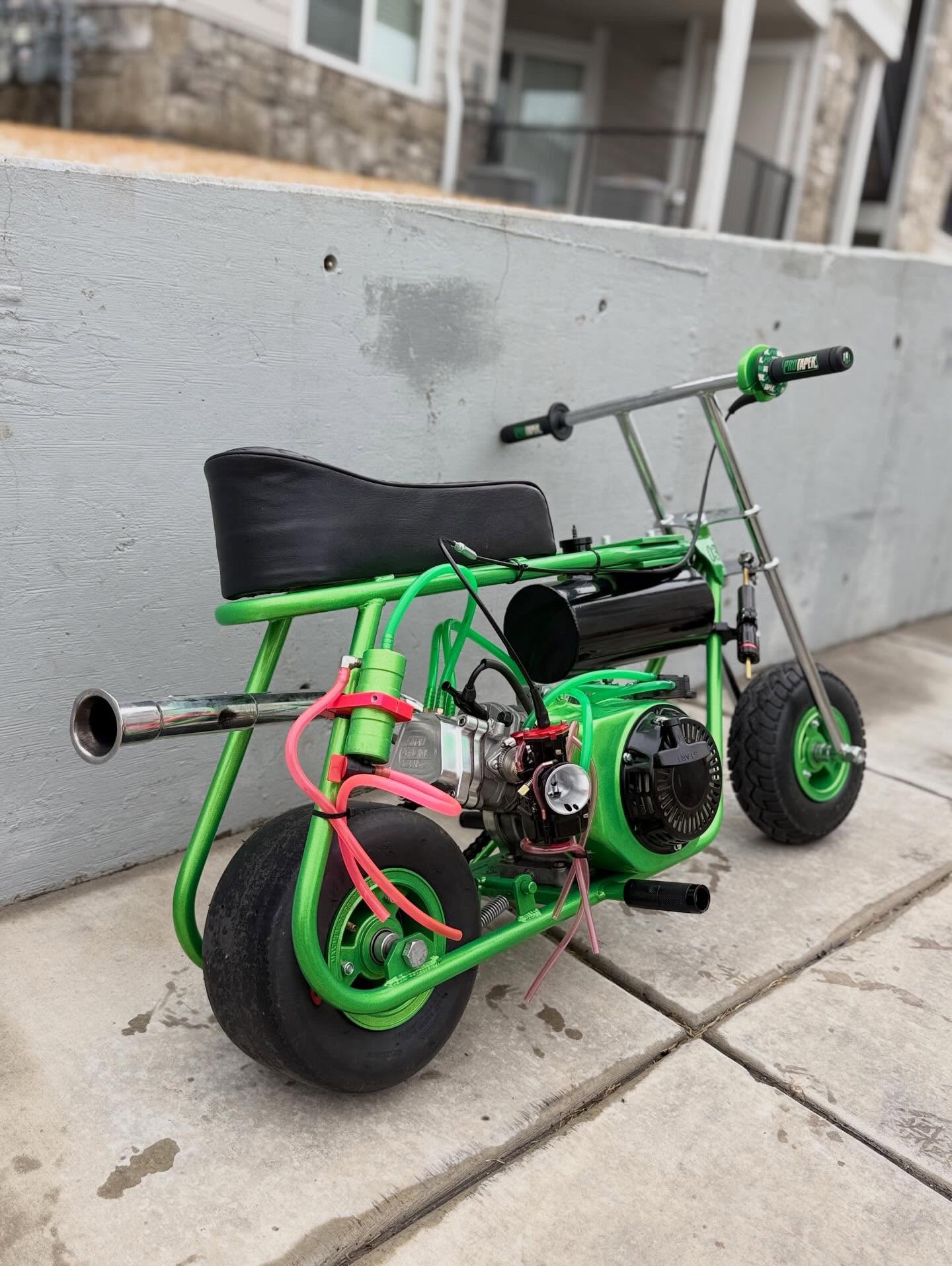 Green Custom Fat Tire Mini Bike - Image 3