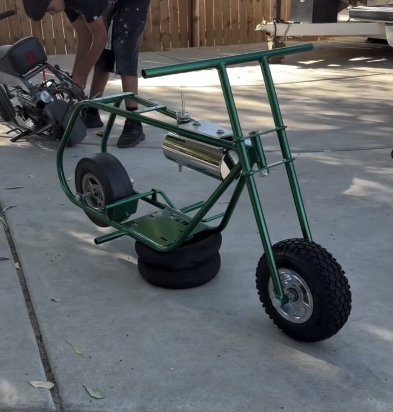 Custom Green Drift Trike Frame - Image 3
